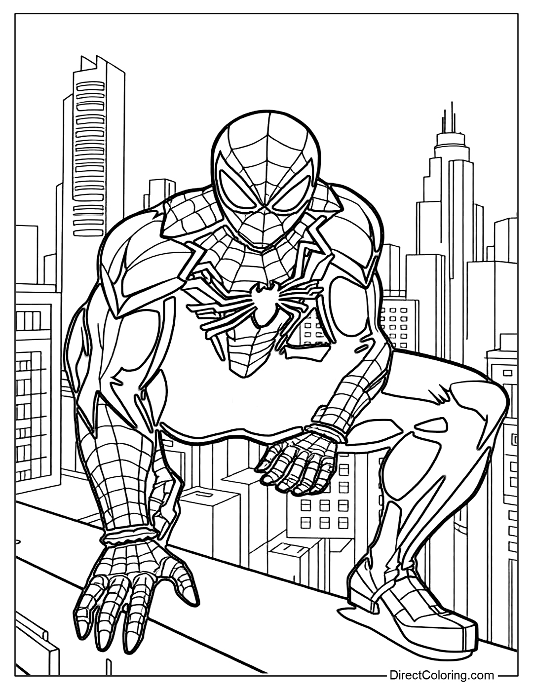 Spiderman Free Coloring Page